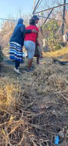 Sisters devastated after their brother was set alight in Setjwetla. Pic Mashamba Media.