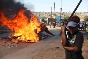 Residents lit fires on main routes in Diepsloot to protest about crime levels in the Johannesburg township.Image: Thulani Mbele