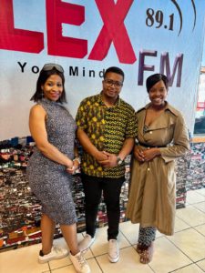 Sally Mmowa (The real Deal content producer), Karabo Masemola (The Real deal presenter) and Takalane Nemangowe (Alex FM Station Manager ).
