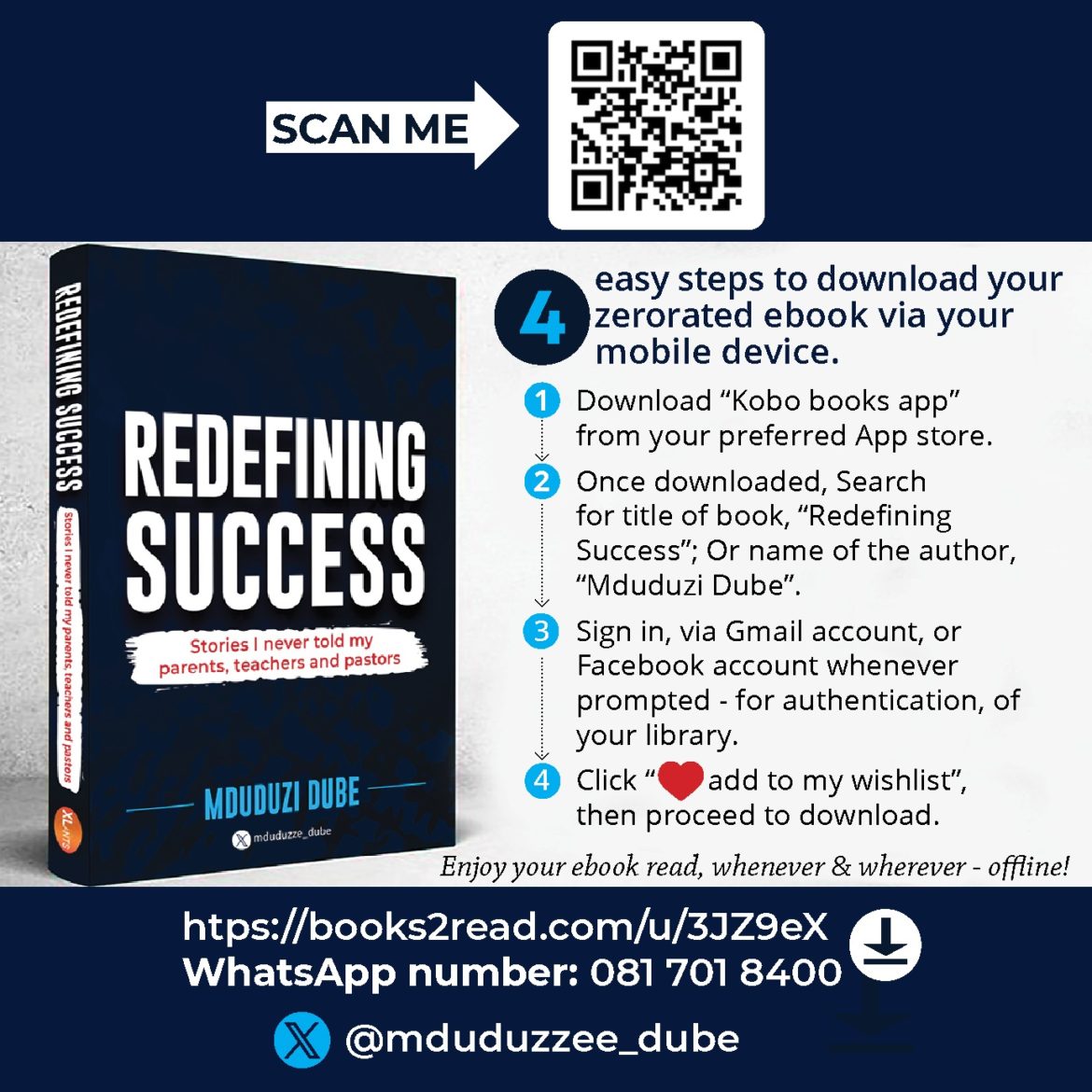 Mduduzi’s book, Redefining Success, is a must-read piece if you want your life changed for good!